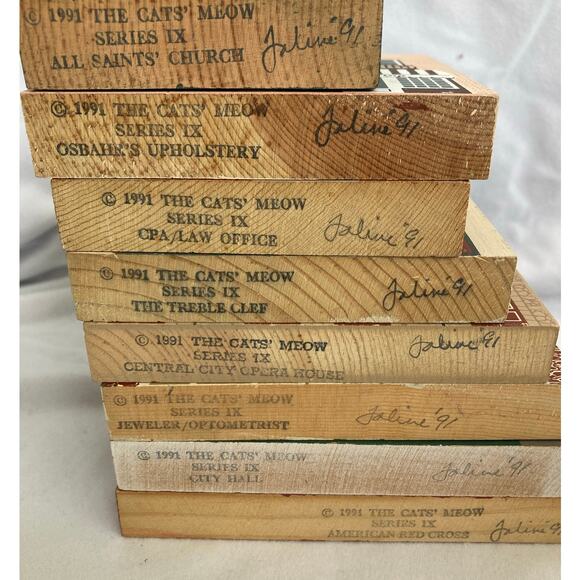 The Cat’s Meow 1991 Series IX Lot of 8 Buildings –signed by the artist Faline - Picture 6 of 6